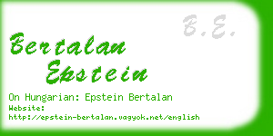 bertalan epstein business card